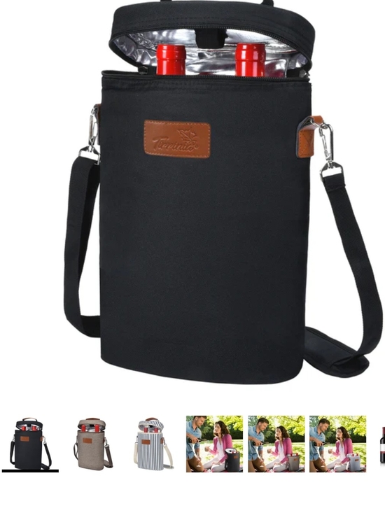 Tirrinia Other - Insulated Black Two-Bottle Wine Tote NWT